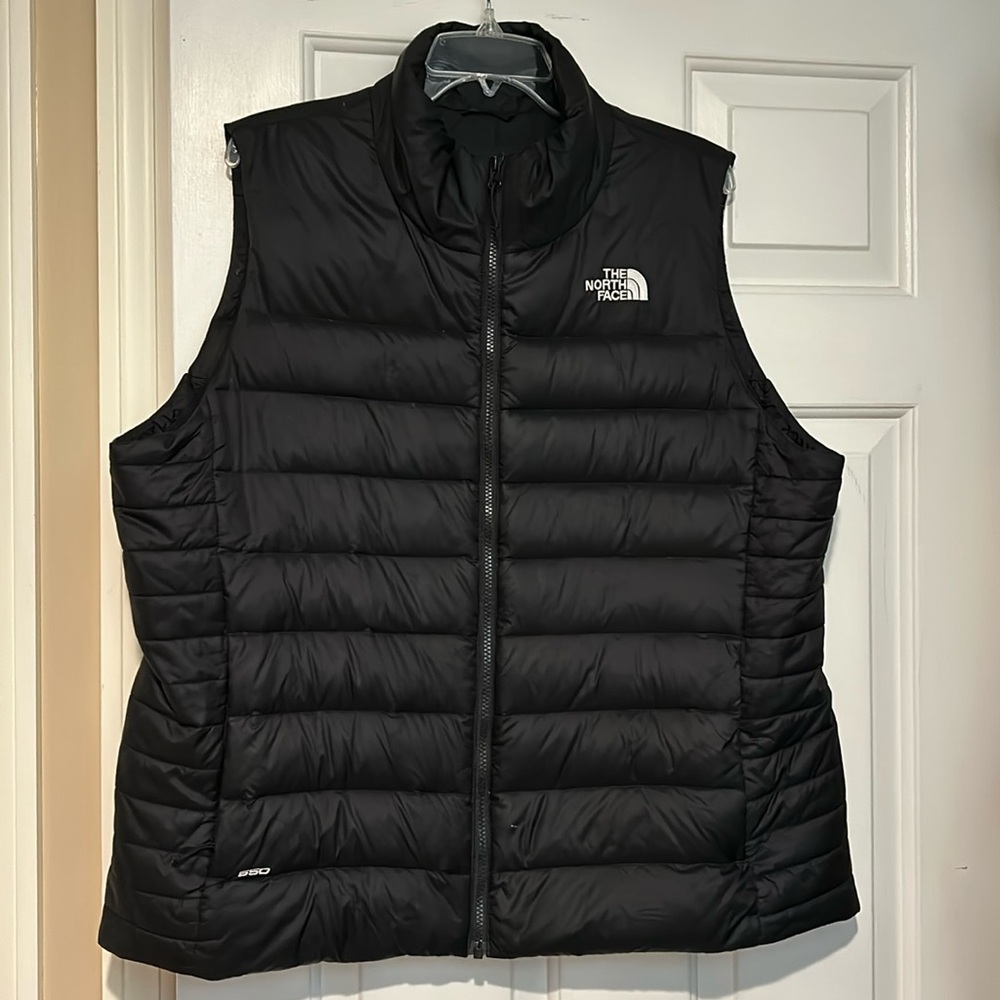 The North Face black down puffer vest sz XXL